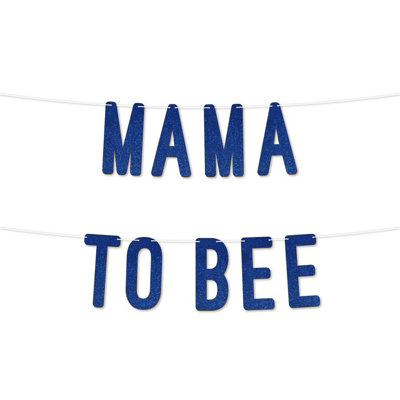 Mama To Be Glitter Baby Shower Banner,mom To Be Gender Reveal Party Garland DecorFor Baby Shower Party 7 Inch(Royal Blue) from B&Q