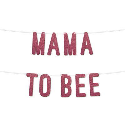 Mama To Be Glitter Baby Shower Banner,mom To Be Gender Reveal Party Garland DecorFor Baby Shower Party 7 Inch(Cerise) from B&Q