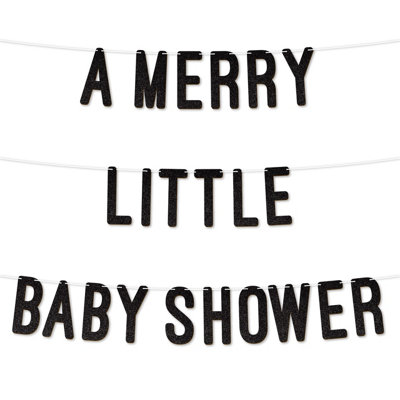 A Merry Little Baby Shower Glitter Baby Shower Banner,gender Reveal Party Garland DecorFor Baby Shower Party 7 Inch(Black) from B&Q