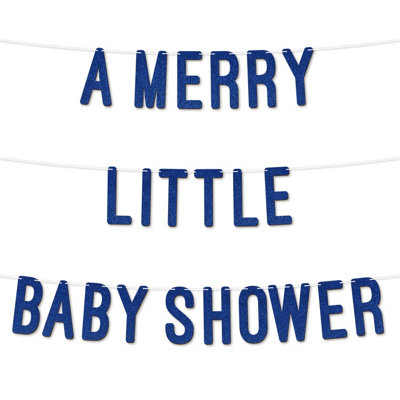 A Merry Little Baby Shower Glitter Baby Shower Banner,gender Reveal Party Garland DecorFor Baby Shower Party 7 Inch(Royal Blue) from B&Q
