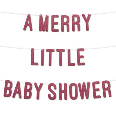 A Merry Little Baby Shower Glitter Baby Shower Banner,gender Reveal Party Garland DecorFor Baby Shower Party 7 Inch(Cerise) from B&Q