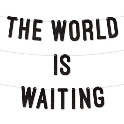 The World Is Waiting Graduation Banner,900Gsm Glitter Banner For University Or College Grad Parties,graduation Party Decor(Black) from B&Q