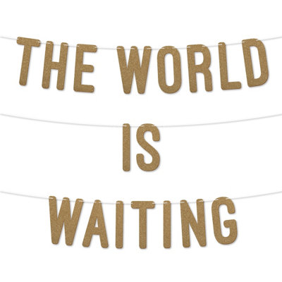 The World Is Waiting Graduation Banner,900Gsm Glitter Banner For University Or College Grad Parties,graduation Party Decor(Gold) from B&Q