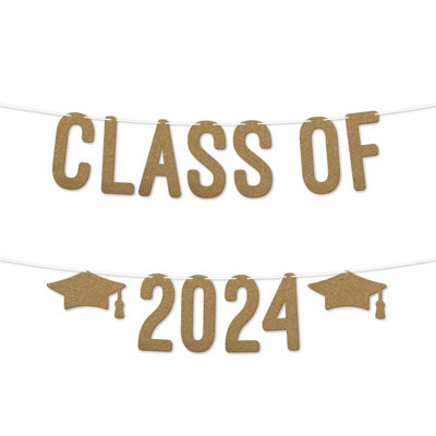 Class Of 2024 Graduation Banner,900 Gsm Glitter Banner For University Or College Grad Parties,graduation Party Decor(Gold) from B&Q