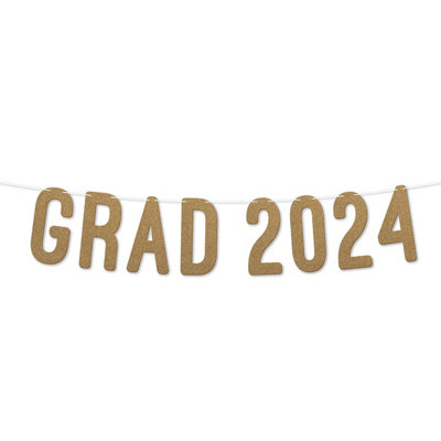 Grad 2024 Graduation Banner,900 Gsm Glitter Banner For University Or College Grad Parties,graduation Celebration Decor(Gold) from B&Q