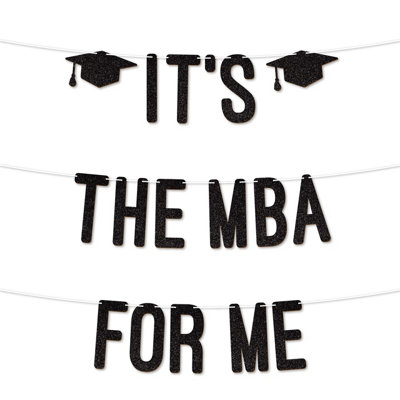 - Its The Mba For Me Graduation Banner,900Gsm Glitter Banner For University Or College Grad Parties,graduation Party Decor(Black)