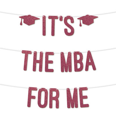  - Its The Mba For Me Graduation Banner,900Gsm Glitter Banner For University Or College Grad Parties,graduation Party Decor(Cerise)