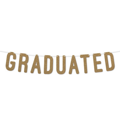 Graduation Banner,graduated900 Gsm Glitter Banner For University Or College Grad Parties,graduation Celebration Decor(Gold) from B&Q
