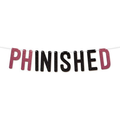 Phinished Graduation Banner,900 Gsm Glitter Banner For University Or College Grad Parties,graduation Celebration Decor(Black) from B&Q
