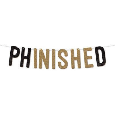 Phinished Graduation Banner,900 Gsm Glitter Banner For University Or College Grad Parties,graduation Celebration Decor(Gold) from B&Q