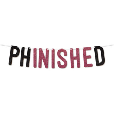 Phinished Graduation Banner,900 Gsm Glitter Banner For University Or College Grad Parties,graduation Celebration Decor(Cerise) from B&Q