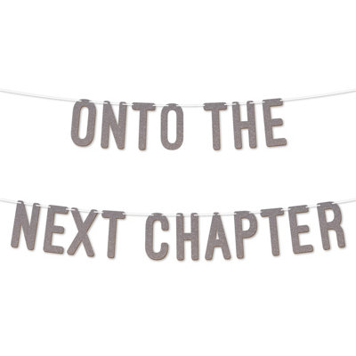 On To The Next Chapter Graduation Banner,900Gsm Glitter Banner For University Or College Grad Parties,graduation Party(Silver) from B&Q