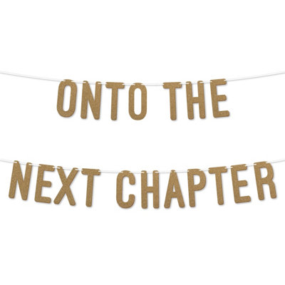 On To The Next Chapter Graduation Banner,900Gsm Glitter Banner For University Or College Grad Parties,graduation Party Decor(Gold) from B&Q