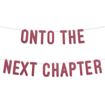 On To The Next Chapter Graduation Banner,900Gsm Glitter Banner For University Or College Grad Parties,graduation Party(Cerise) from B&Q