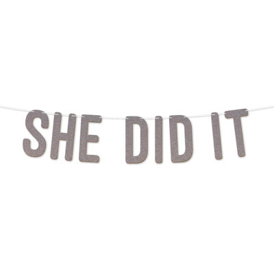She Did It Graduation Banner,900 Gsm Glitter Banner For University Or College Grad Parties,graduation Celebration Decor(Silver) from B&Q