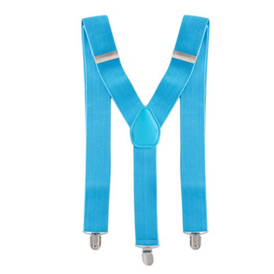 Neel Blue Heavy Duty Men's Suspender BracesClip On BracesNeon Blue
