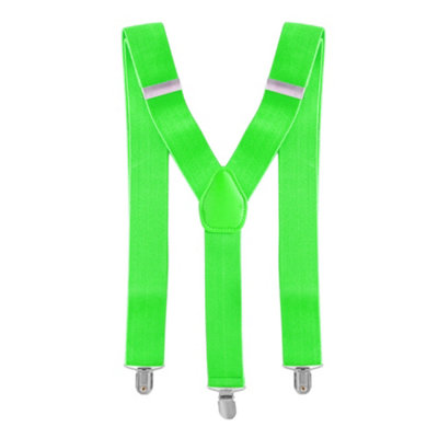 Neel Blue Heavy Duty Men's Suspender BracesClip On BracesNeon Green