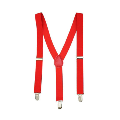 Neel Blue 35mm Y Shape Clip On Braces SuspenderRed