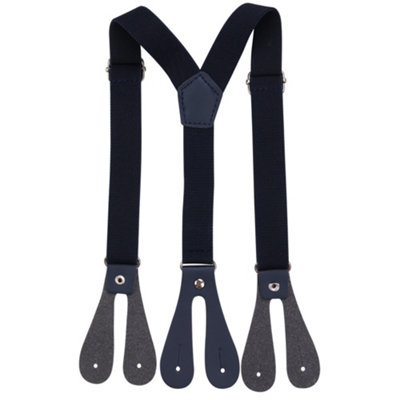 Neel Blue Kids Y-Back BracesAdjustable Button Hole SuspenderBlack