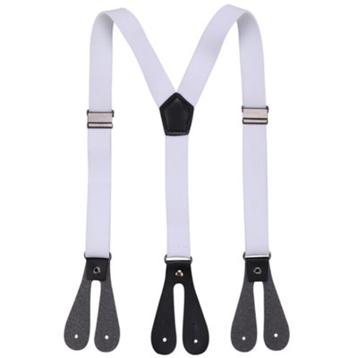 Neel Blue Kids Y-Back BracesAdjustable Button Hole SuspenderWhite With Black