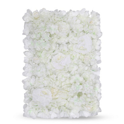 Neel Blue Artificial Flower Wall Backdrop Panel60Cm X 40CmGreyish White from B&Q