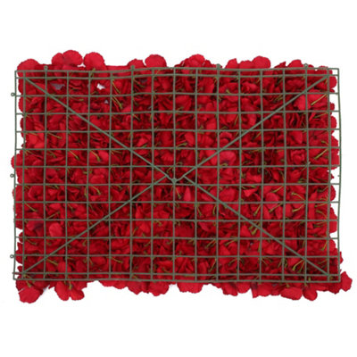 Neel Blue Artificial Flower Wall Backdrop Panel60Cm X 40CmDark Red from B&Q