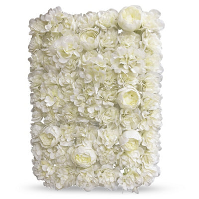 Neel Blue Artificial Flower Wall Backdrop Panel60Cm X 40CmIvory from B&Q