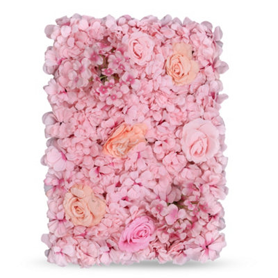 Neel Blue Artificial Flower Wall Backdrop Panel60Cm X 40CmBlush Pink & Peach from B&Q