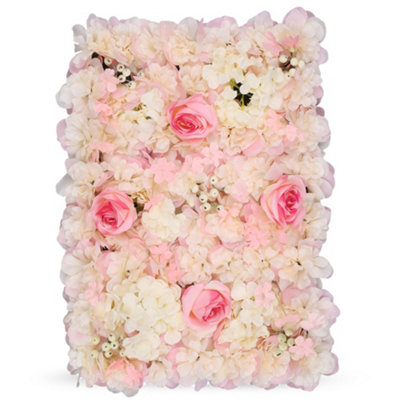 Neel Blue Artificial Flower Wall Backdrop Panel60Cm X 40CmBlush Pink & Berries from B&Q