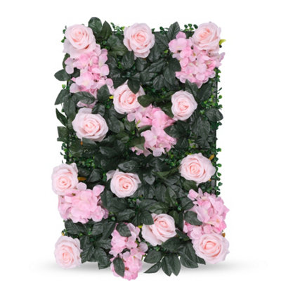 Neel Blue Artificial Flower Wall Backdrop Panel60Cm X 40CmWhite Jasmine With Leaves from B&Q