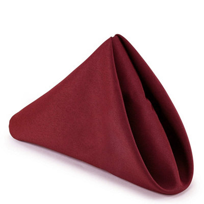 B&Q -  20 Inch Polyester Table NapkinsReusableWrinkle-Resistant Cloth NapkinsBurgundy