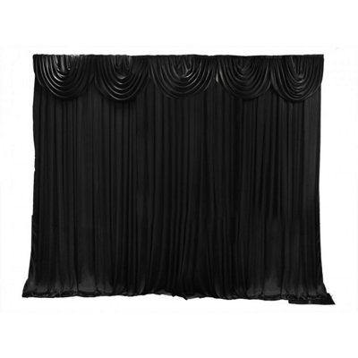 B&Q -  4X4 M Ice Silk Backdrop Curtain Photography Scenery For Christmas Events DecorBlack