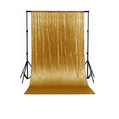 Neel Blue 4Ft X 7Ft Sequin Backdrop Photography Background Shiny Fabric Glitter Curtain BackdropGold from B&Q