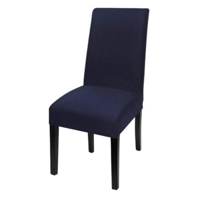 Neel Blue Navy Universal Dining Spandex Chair CoverPack Of 1 from B&Q