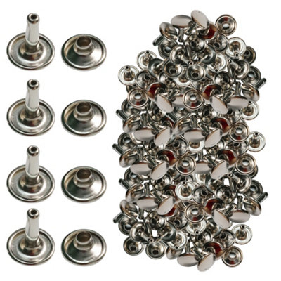 Neel Blue 100Pcs Silver Double Cap RivetsTubular Studs For Diy CraftsSewing10mm from B&Q