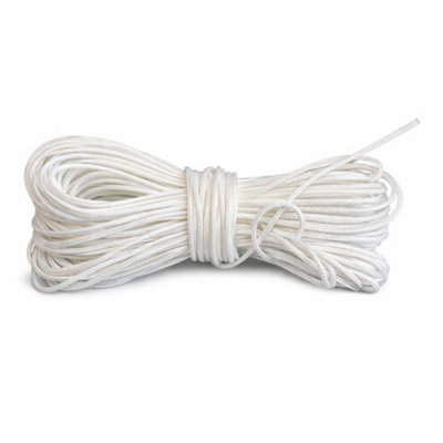 B&Q -  White Nylon Cord 1.2mm Braided Rope20 Metres