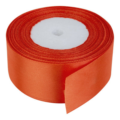 Neel Blue 40mm Orange Double Sided Satin Polyester Ribbon Roll25 Metres from B&Q