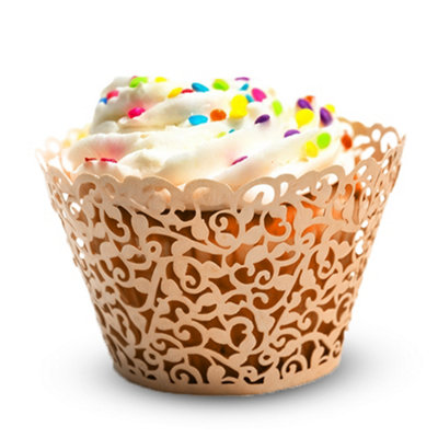 B&Q -  25Pcs Ivory Paper Cupcake & Muffin Wrapper For BirthdaysWeddingsSpecial Events