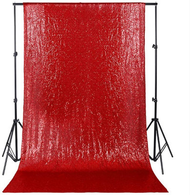 Neel Blue 4Ft X 7Ft Sequin Backdrop Photography Background Shiny Fabric Glitter Curtain BackdropRed from B&Q
