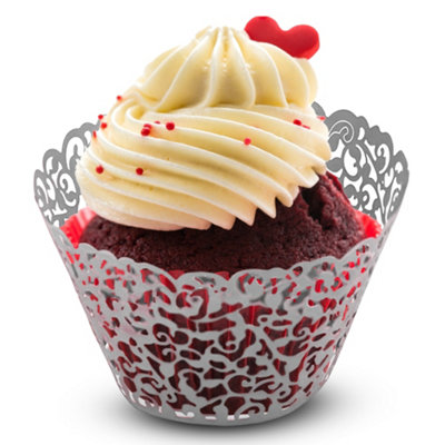 B&Q -  25Pcs Silver Paper Cupcake & Muffin Wrapper For BirthdaysWeddingsSpecial Events