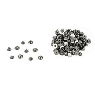 Neel Blue 9.5mm X 6mm Gunmetal Black Punk Spike Cone Screwback Studs Rivet50Pcs from B&Q