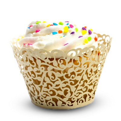 B&Q -  25Pcs Beige Paper Cupcake & Muffin Wrapper For BirthdaysWeddingsSpecial Events
