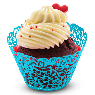 B&Q -  25Pcs Blue Paper Cupcake & Muffin Wrapper For BirthdaysWeddingsSpecial Events