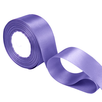 B&Q -  25mm Purple Double Sided Satin Polyester Ribbon Roll25 Metres