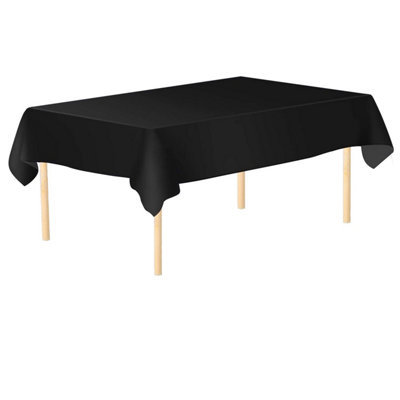 Neel Plastic Table Cover, Disposable Wipe Clean Waterproof Tablecloth - 54"X108" Blue/Black