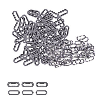 Neel Blue 15mm Oval Shape Brass Eyelets With WashersGunmetal50Pcs from B&Q