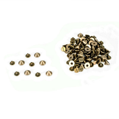 Neel Blue 9.5mm X 6mm Bronze Punk Spike Cone Screwback Studs Rivets50Pcs from B&Q