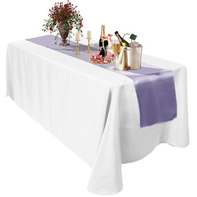 Neel Blue 11X 108 Inch Plain Satin Silk Table RunnerLavender from B&Q