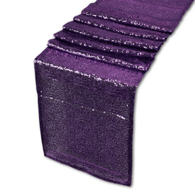 Neel Blue 11X108 Inch Shimmer Sequin Table Runner Glitter FabricPurple from B&Q