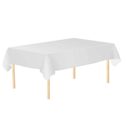 Neel Blue White Plastic Table CoverDisposable Wipe Clean Waterproof Tablecloth54"x72" from B&Q